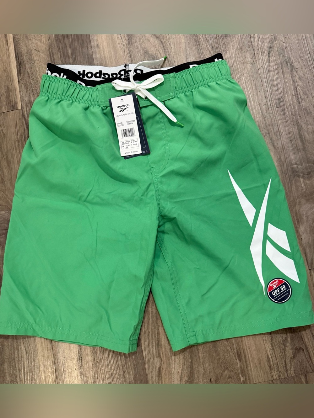 Reebok lined swim trunks size Large boys new with tags